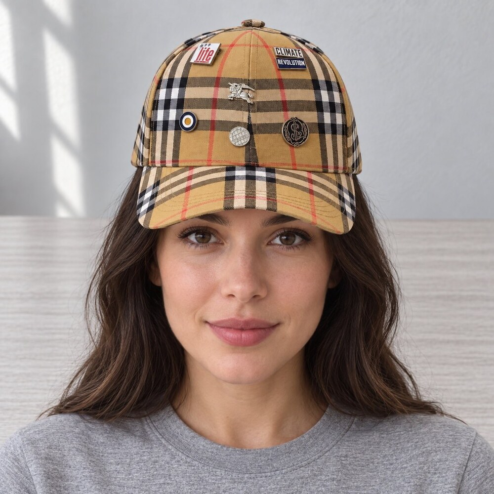 Burberry Vintage Check Badge Cap - Picture 2 of 6